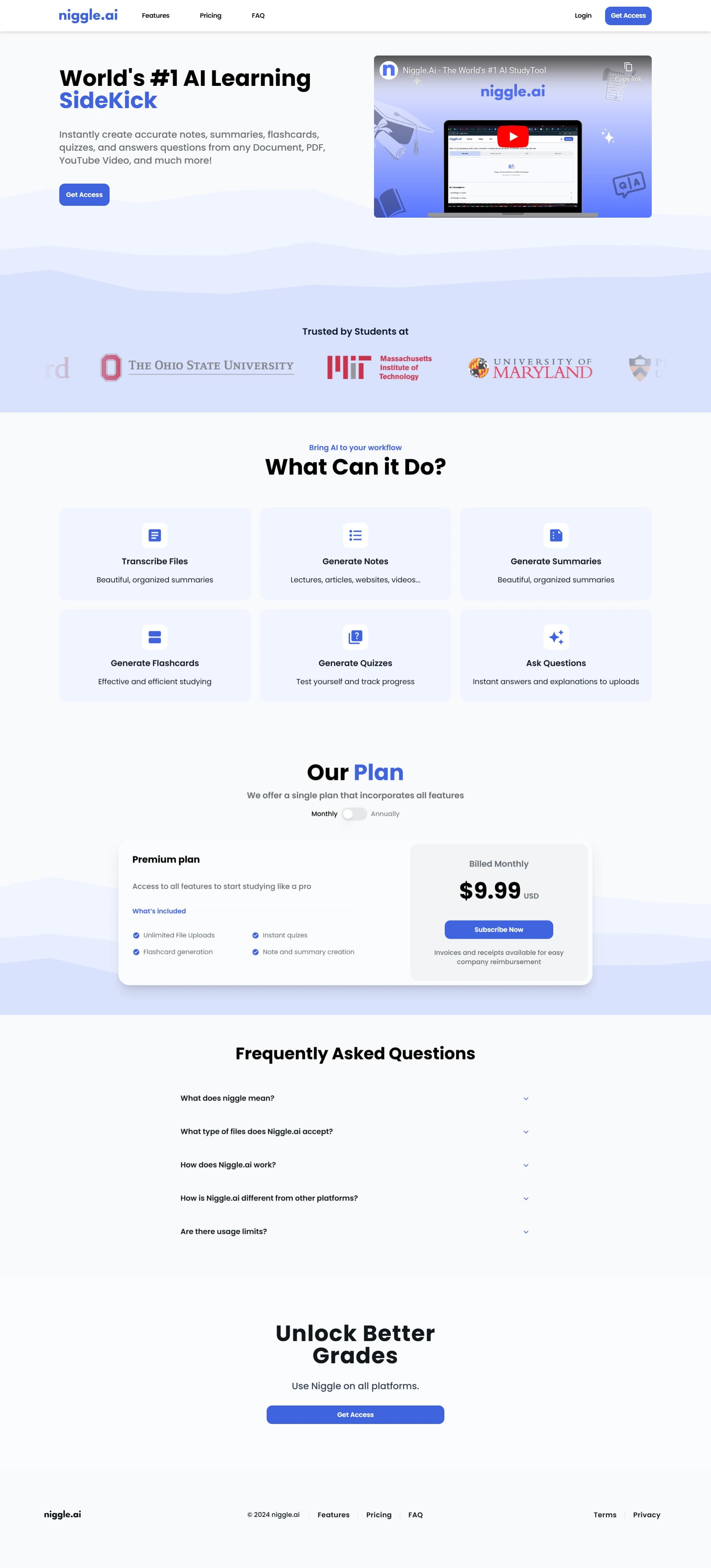 Niggle.ai Dashboard